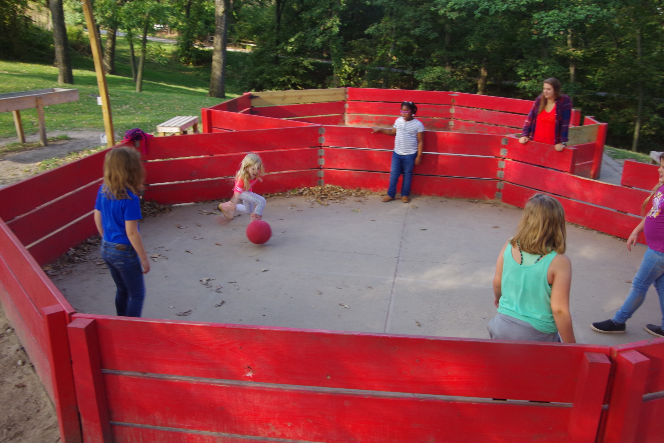 Campers play gaga during Fall Round Up